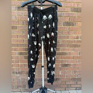 Secret Treasures Sloth Women's Jogger Pajama Pants Size Small 4-6 Black New